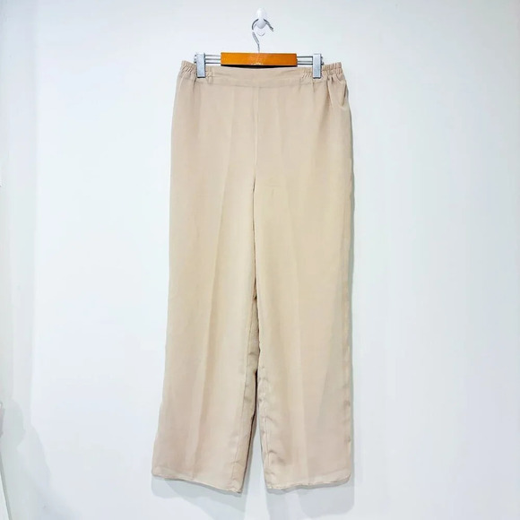 LE BOS Flowy beige pants with elastic waistband - Picture 1 of 10